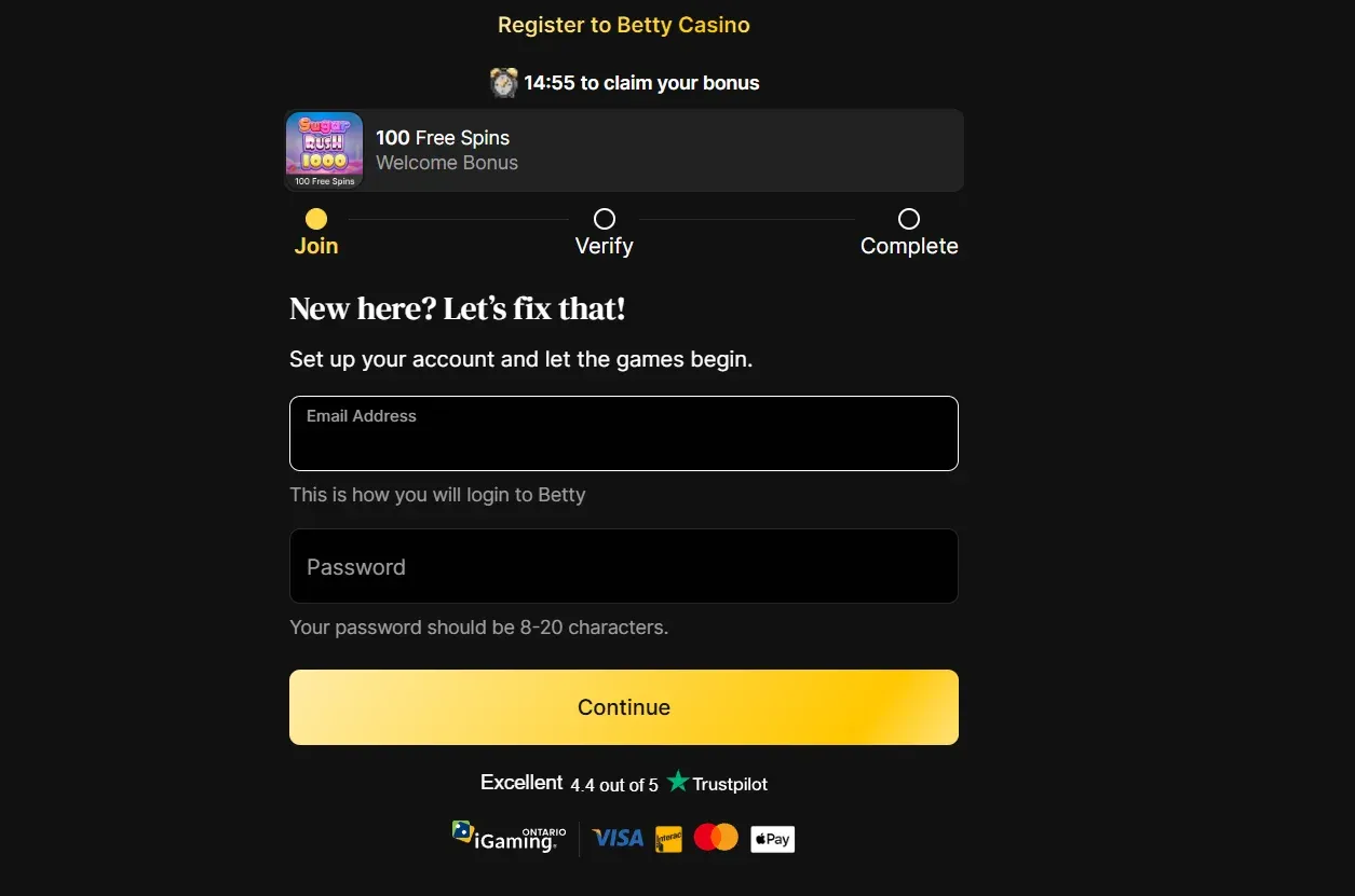 registration form betty